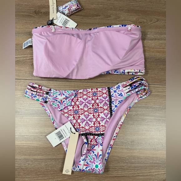 nanette lepore Turkish tile bandeau bikini set Size 8 NWT - Picture 5 of 10